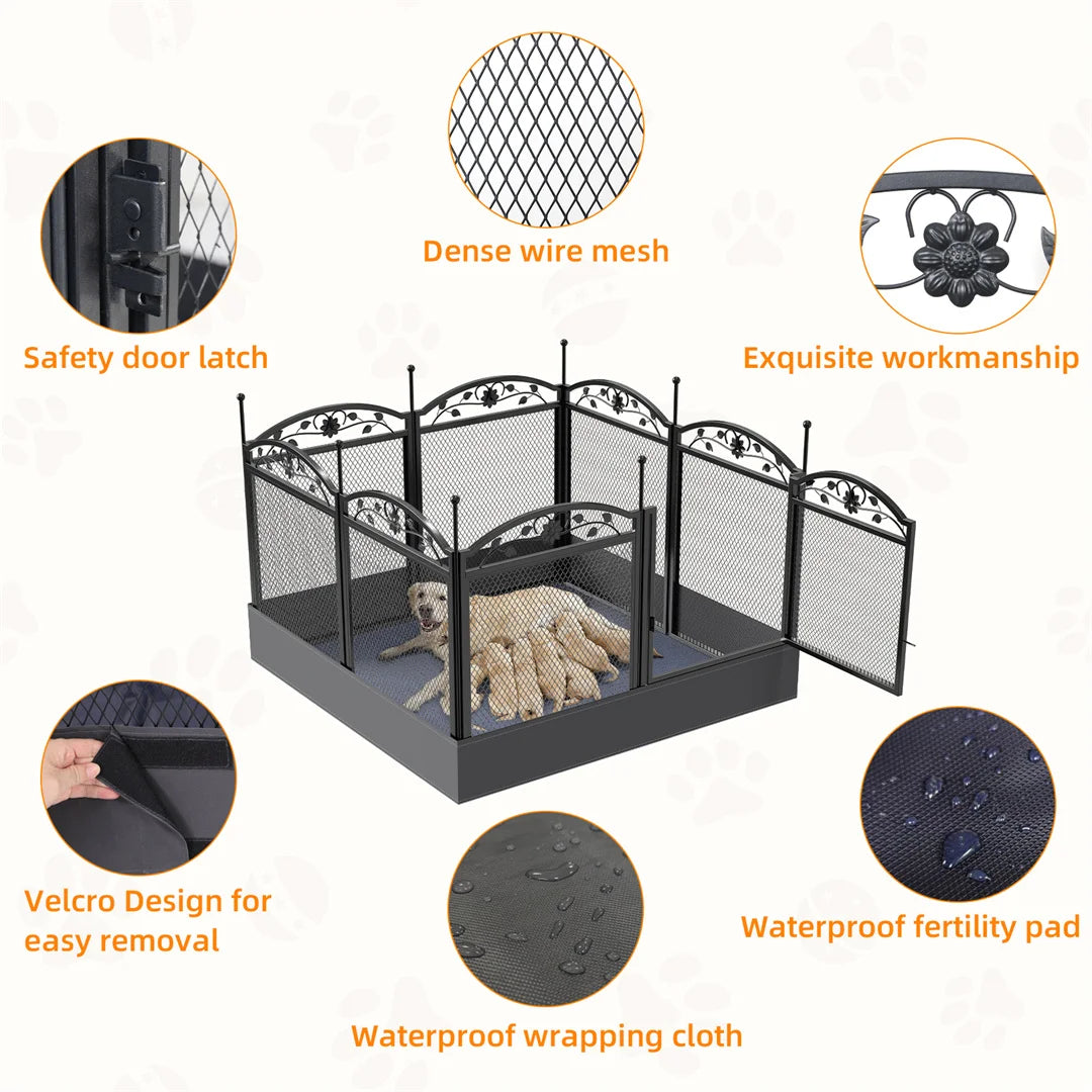 8 Panels Heavy Duty Outdoor Indoor Metal Fence For Dogs