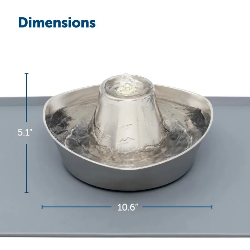 Stainless Pet Fountain, Automatic Dog and Cat Water Bowl,