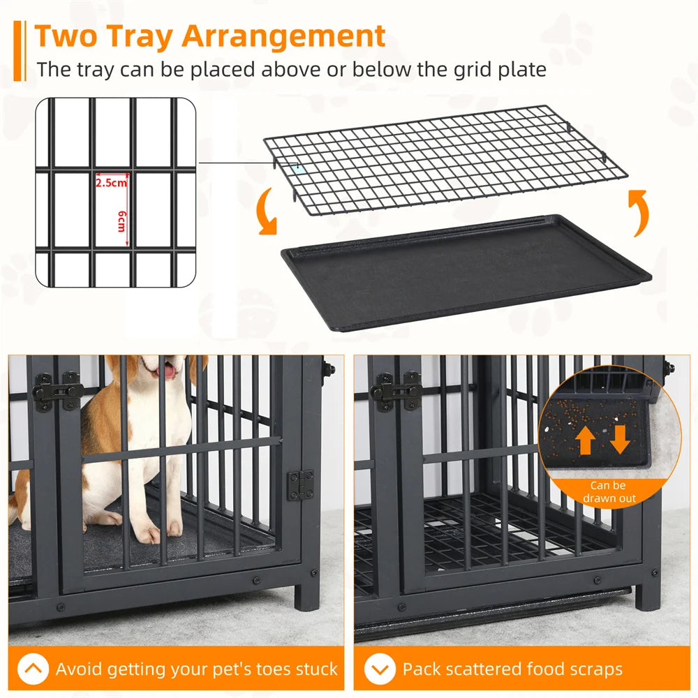 Large Wooden Dog Crate and Kennel End Table
