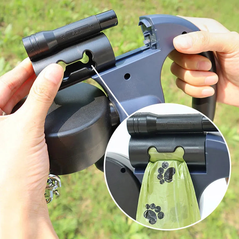 3in1 Double Head Automatic retractable Dog leash