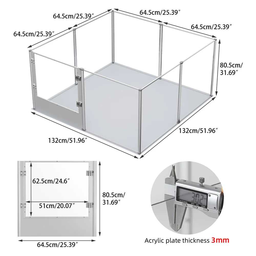 1Pc Large Acrylic Play And Whelping Pen For Dogs