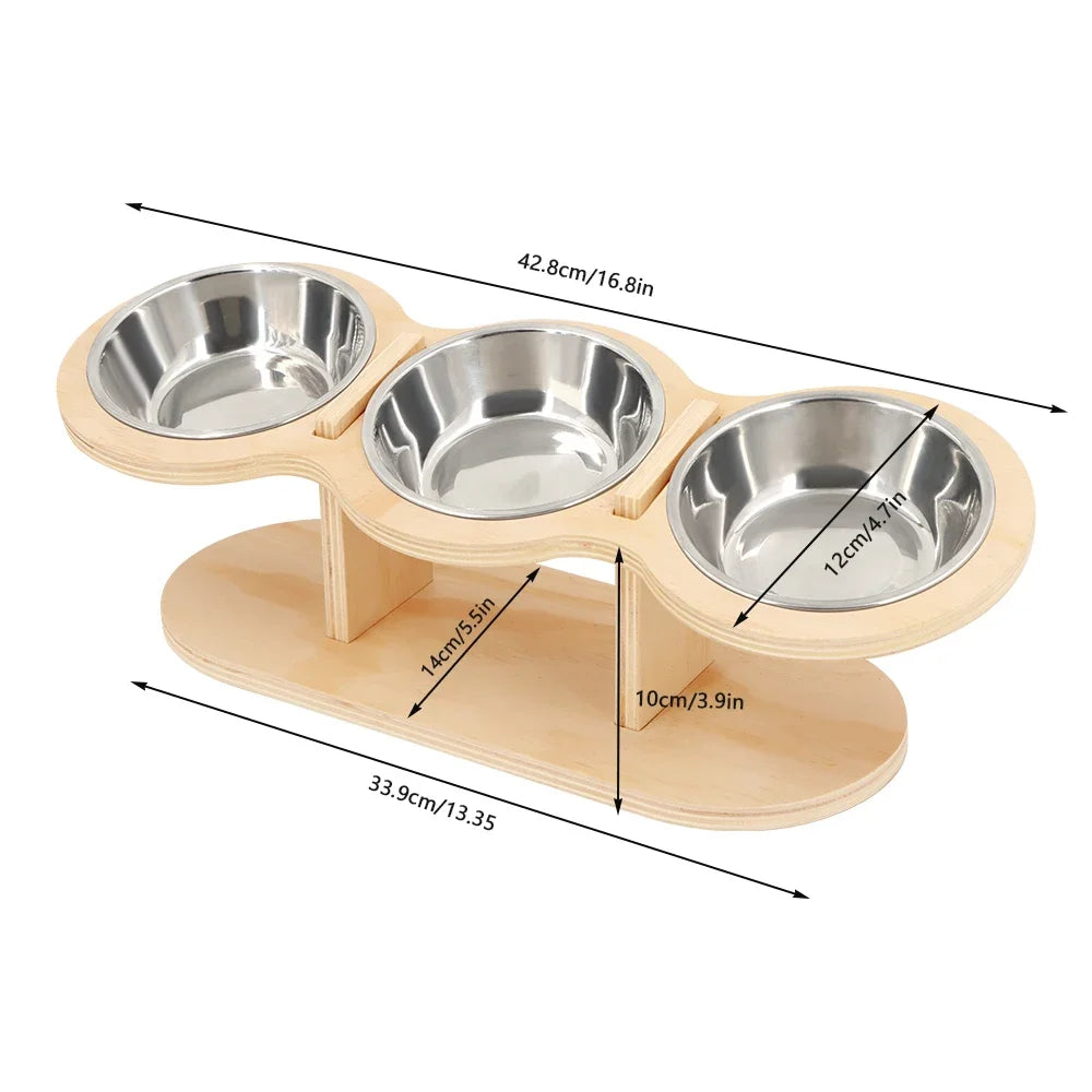 Stainless steel 3 in 1 food and water supply/tilt