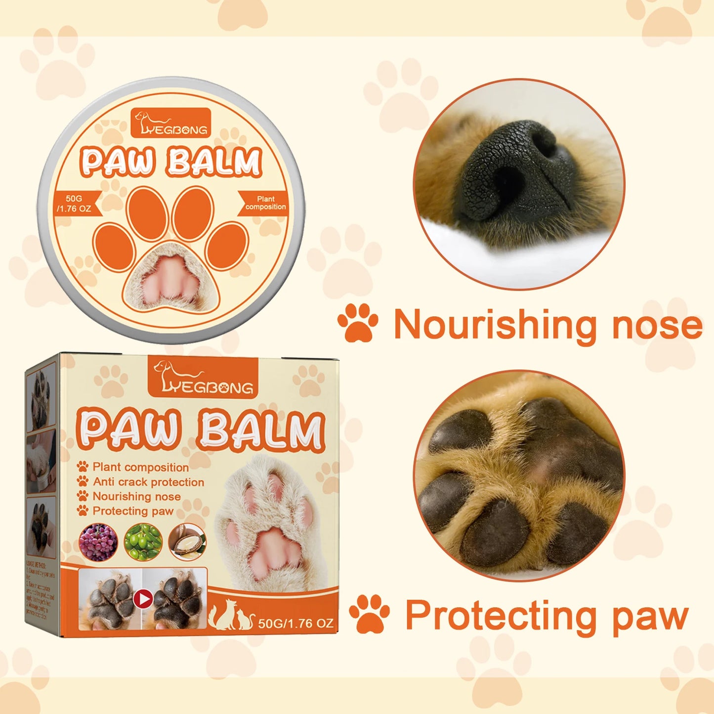 Pet Paw Repair Balm Moisturizes Dry Paw Pads