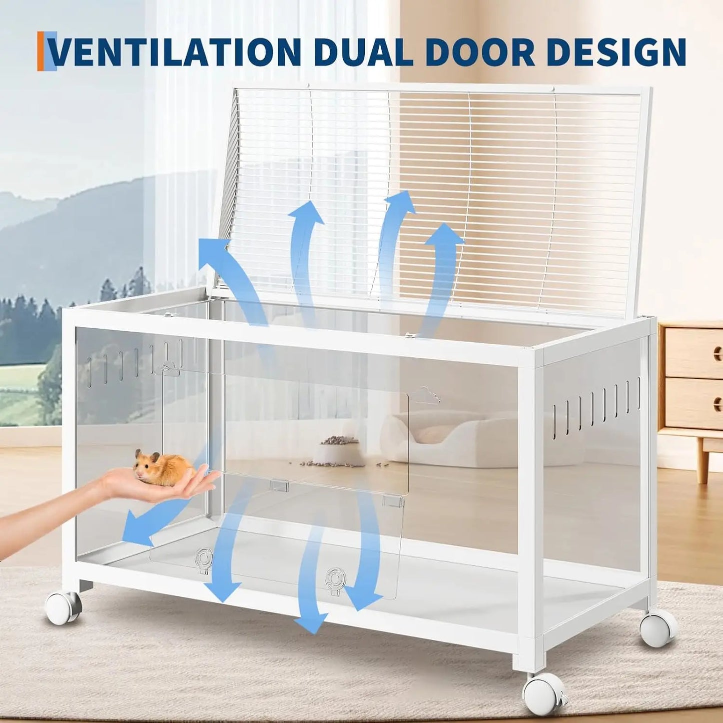 Hamster/Rodent Cage with Wheels,