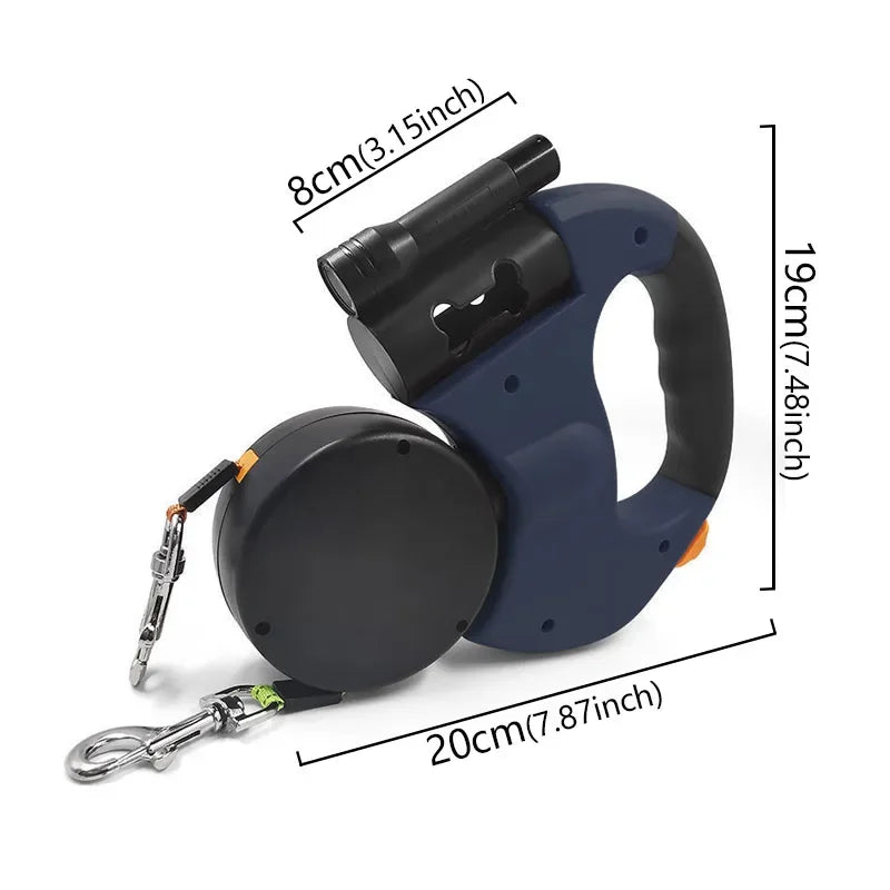 3in1 Double Head Automatic retractable Dog leash