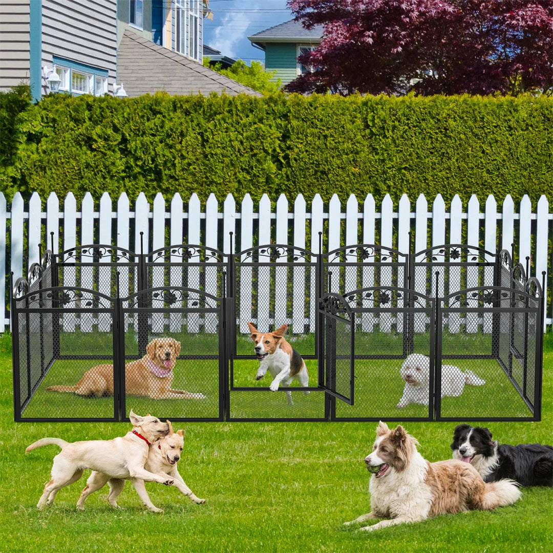 8 Panels Heavy Duty Outdoor Indoor Metal Fence For Dogs