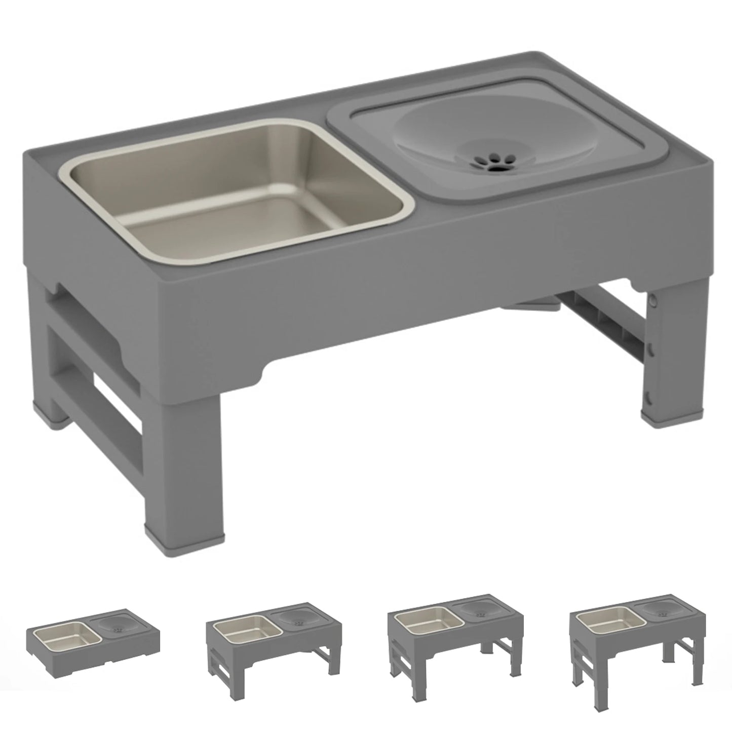 3 In 1 Stainless Steel Slow Feed Drinking Water Bowls