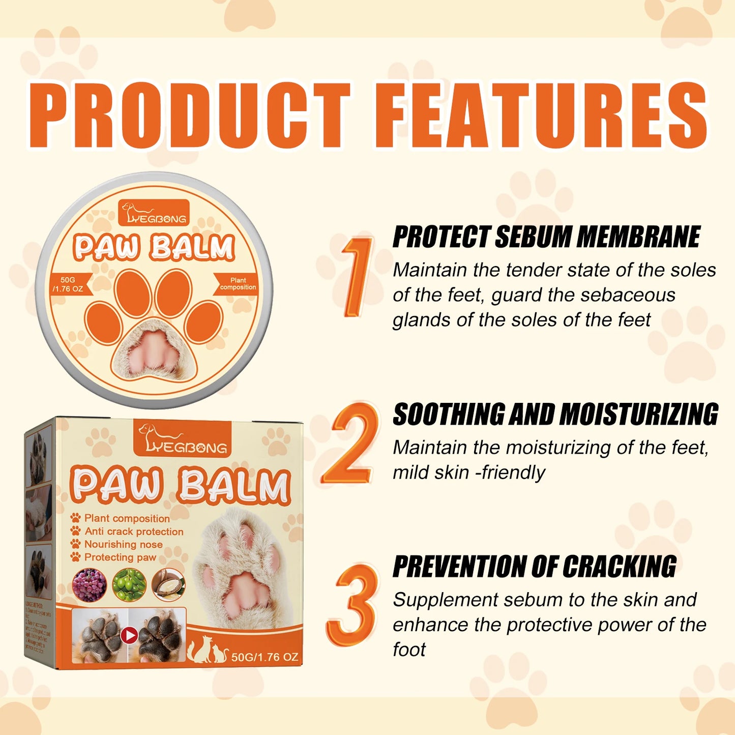 Pet Paw Repair Balm Moisturizes Dry Paw Pads
