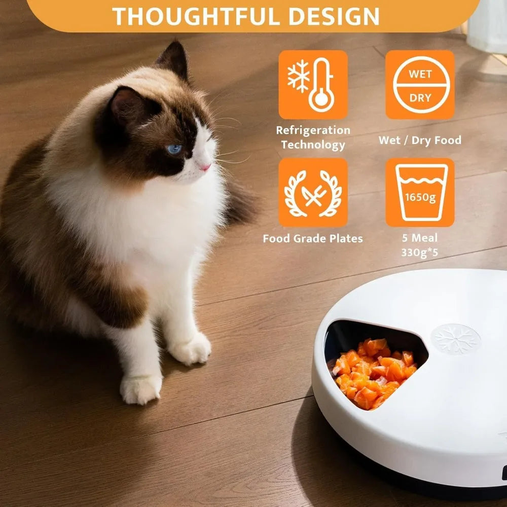 Cat Wet Food Automatic Feeder with Cooling and timer.
