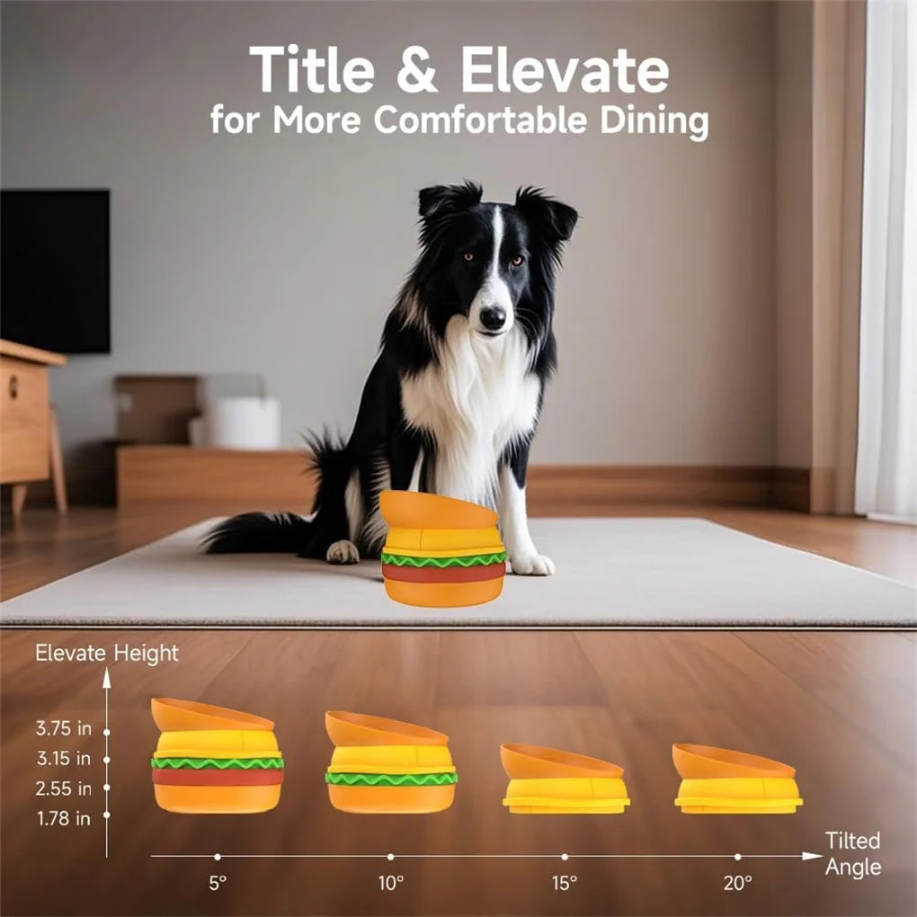5-in-1 Burger Pet Bowls Set -