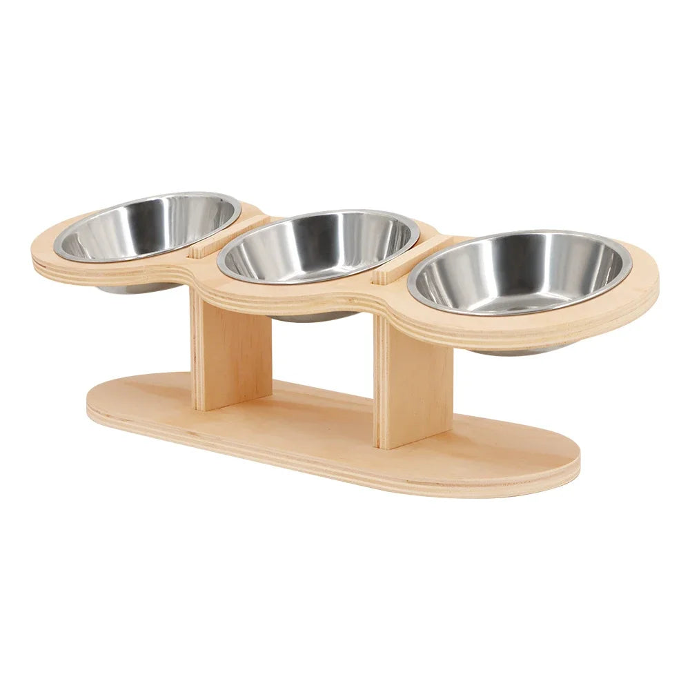 Stainless steel 3 in 1 food and water supply/tilt