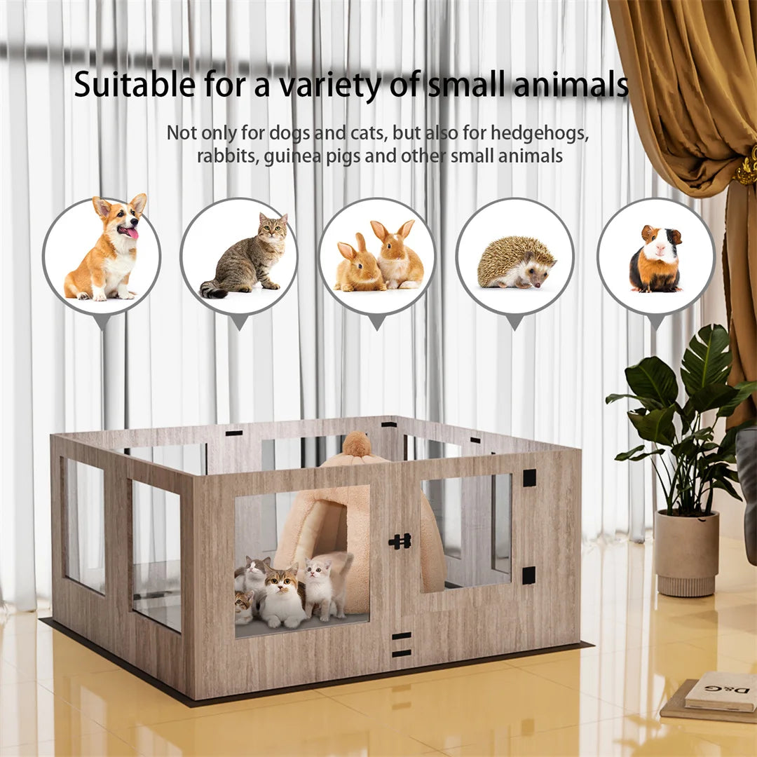 Tempered Glass Waterproof Playpen for Puppies