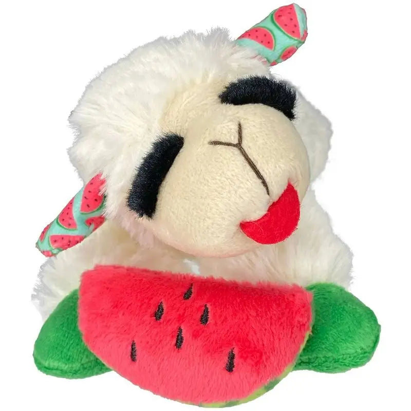 Lamb Chop Skweaky Plush Dog Toy with Watermelon