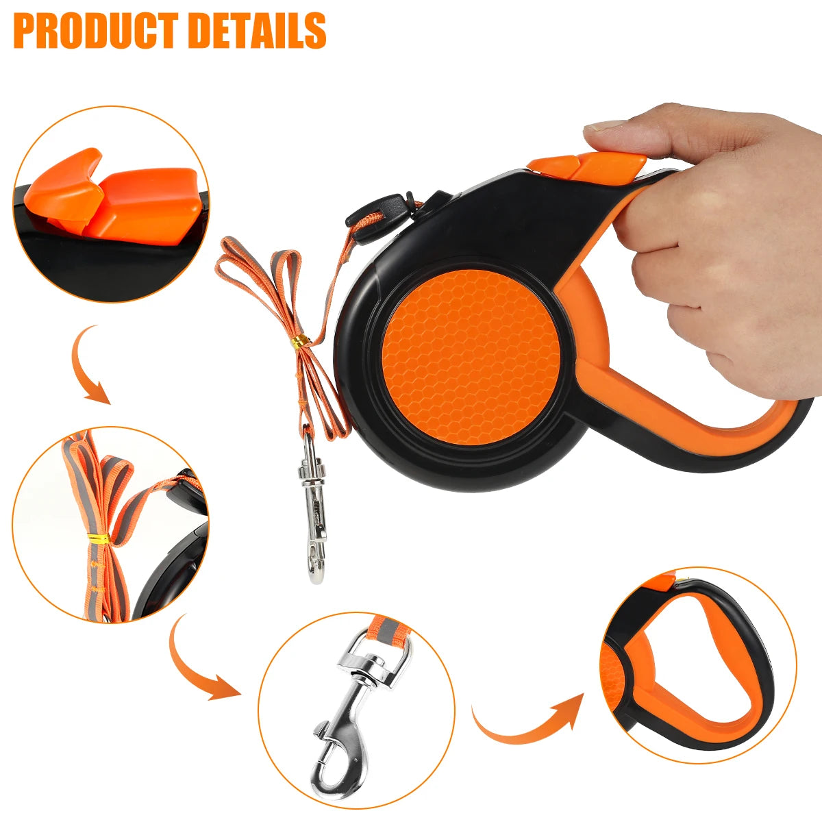 8M Retractable Dog Lead Heavy Duty Pet Walking Leash
