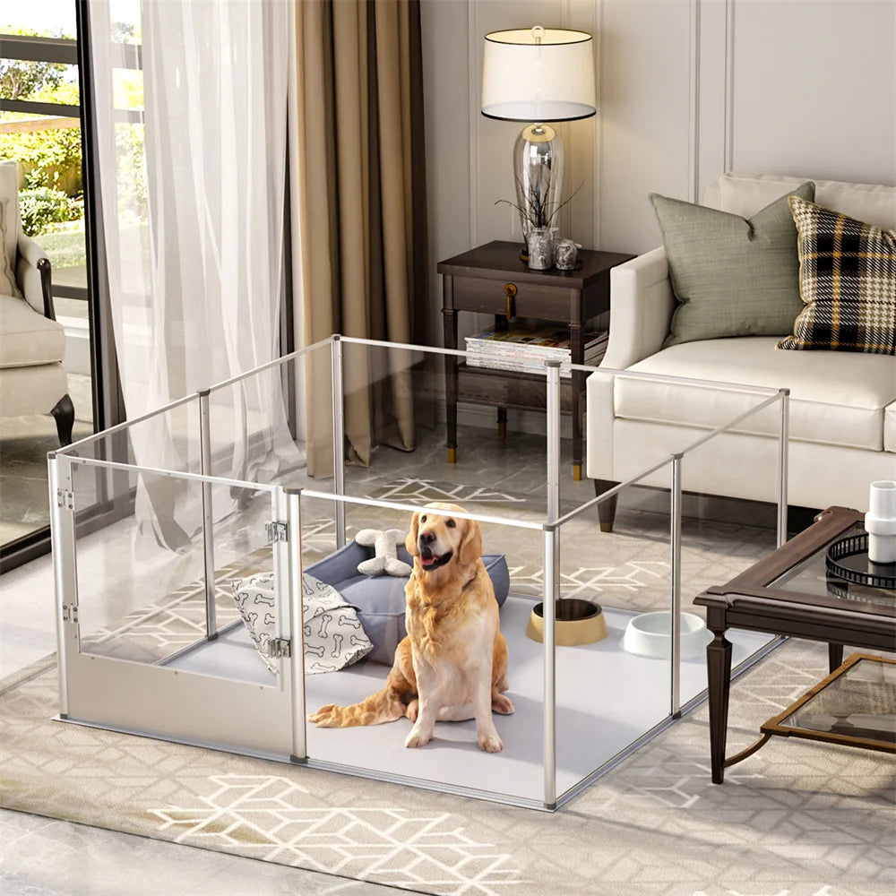 1Pc Large Acrylic Play And Whelping Pen For Dogs