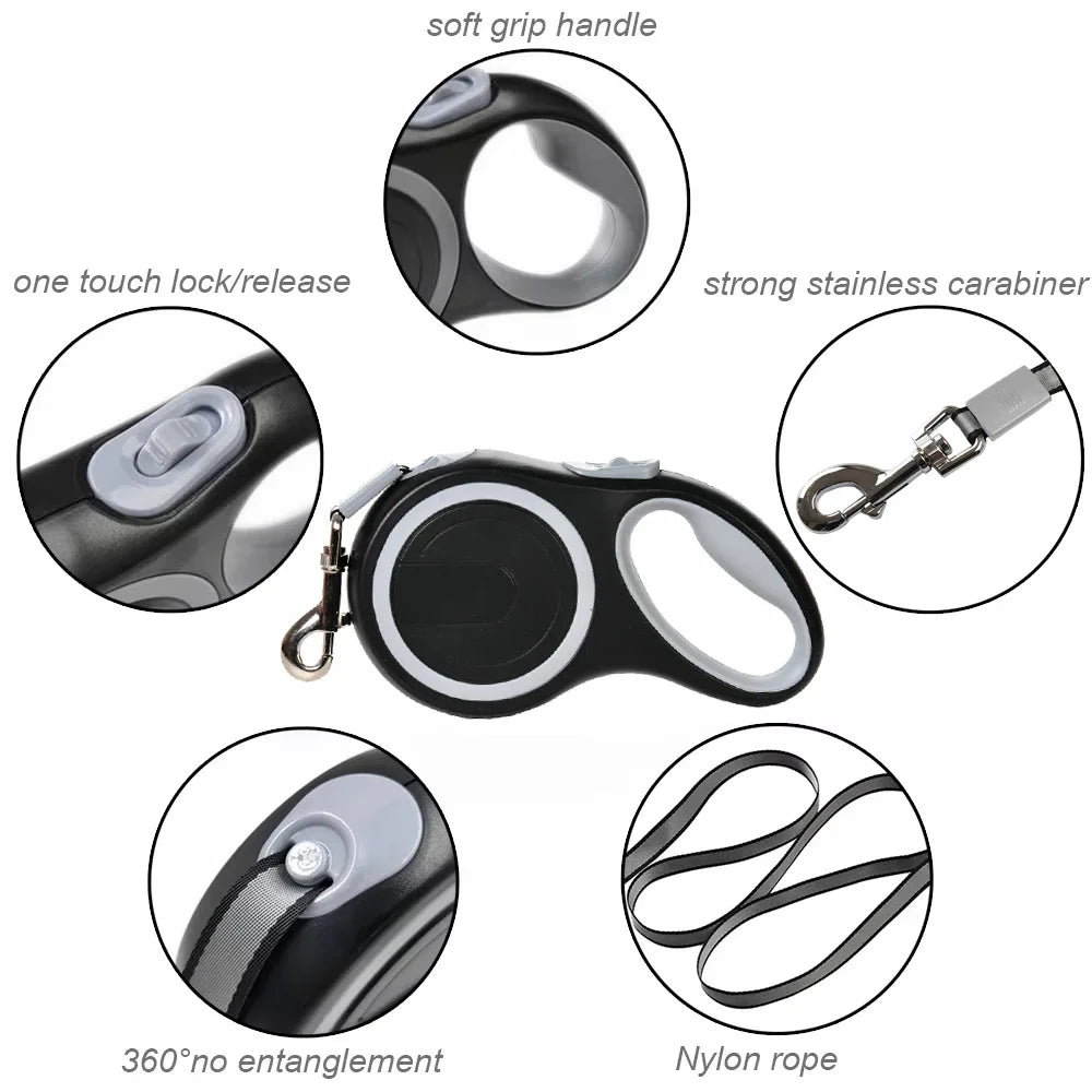 50kg Dog Leash Retractable Roulette Collar