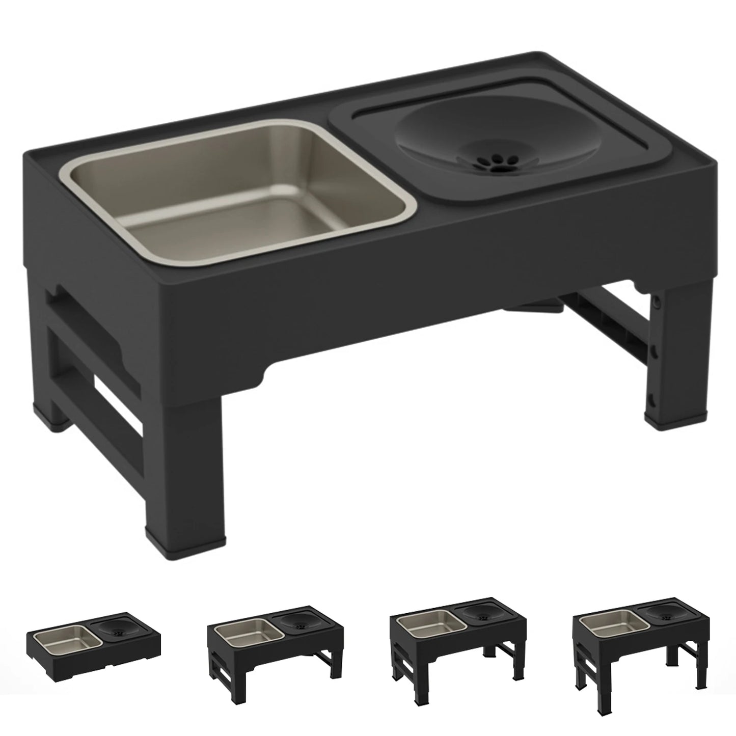 3 In 1 Stainless Steel Slow Feed Drinking Water Bowls