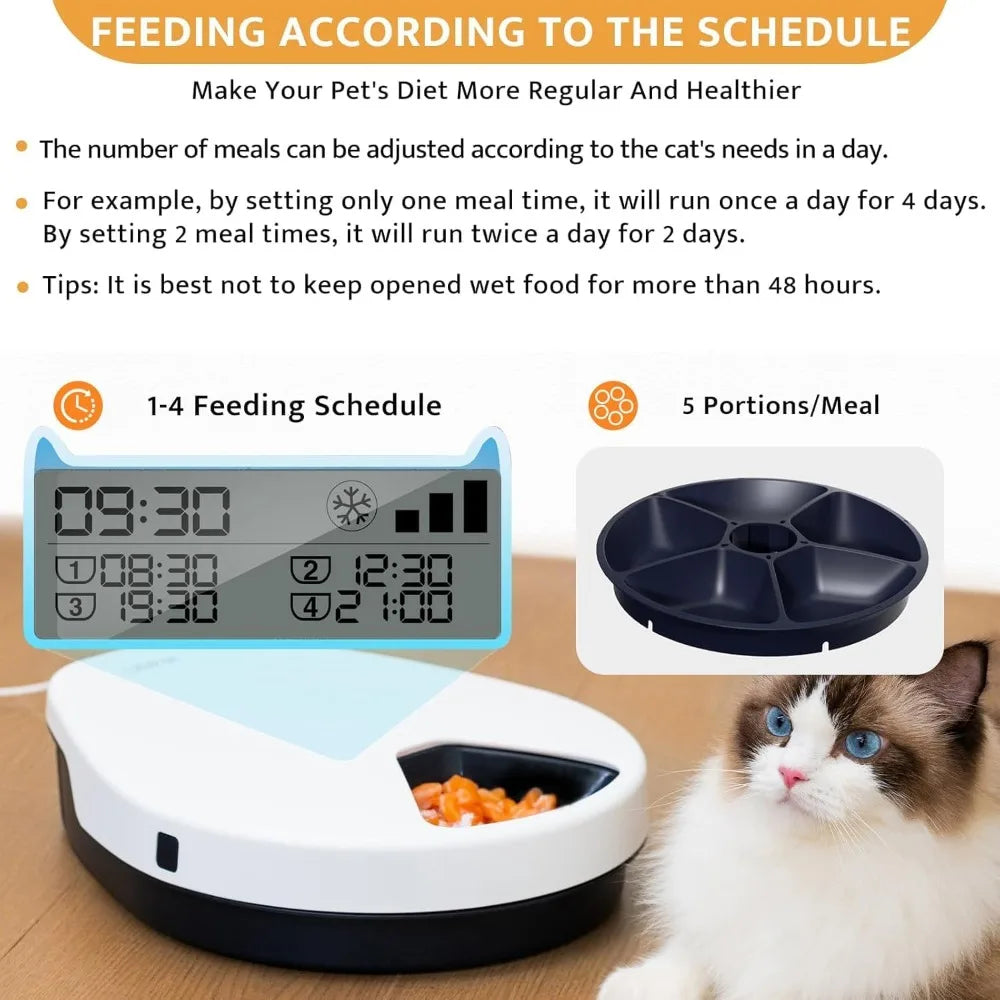 Cat Wet Food Automatic Feeder with Cooling and timer.