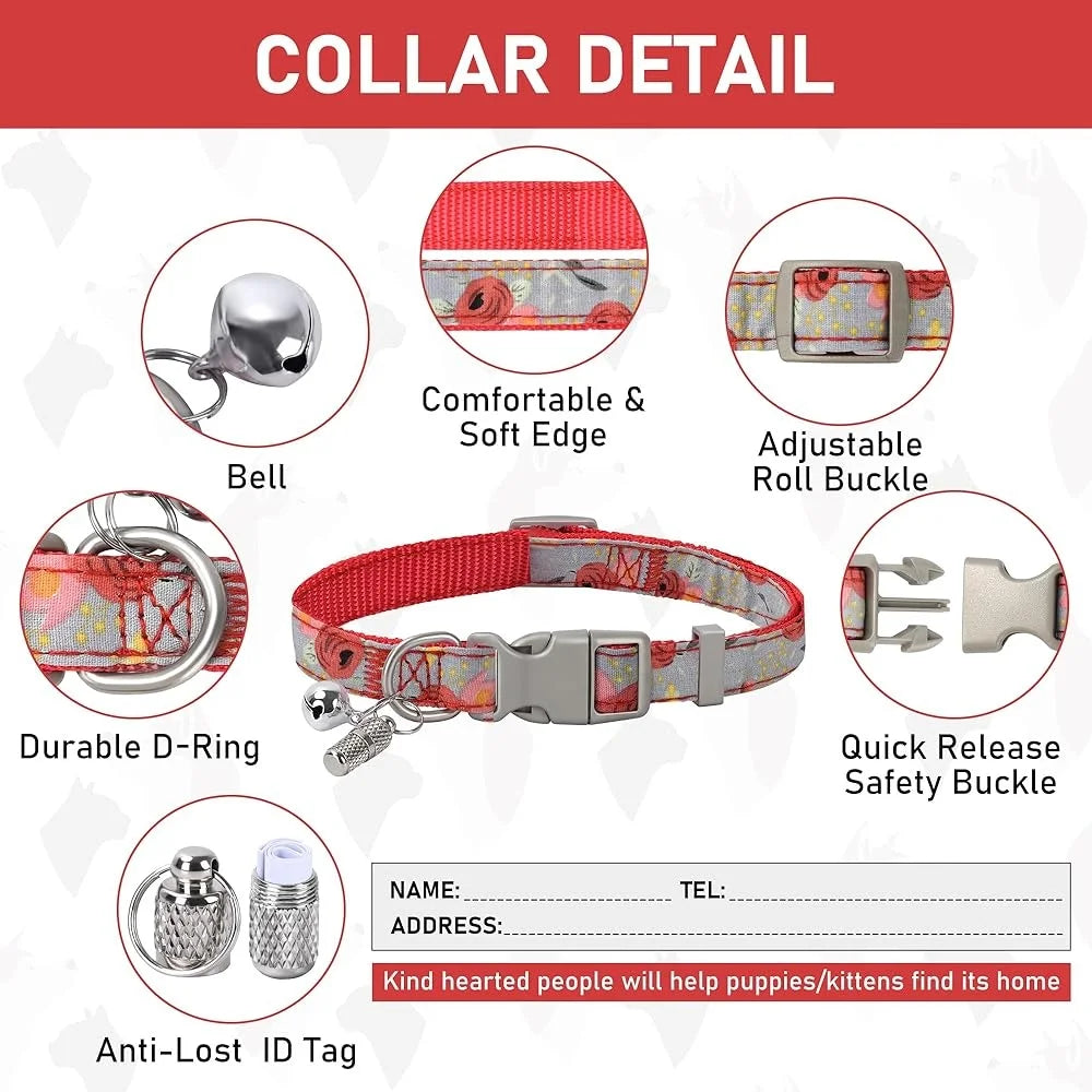 Adjustable Small Dog Harness Collar Leash Set