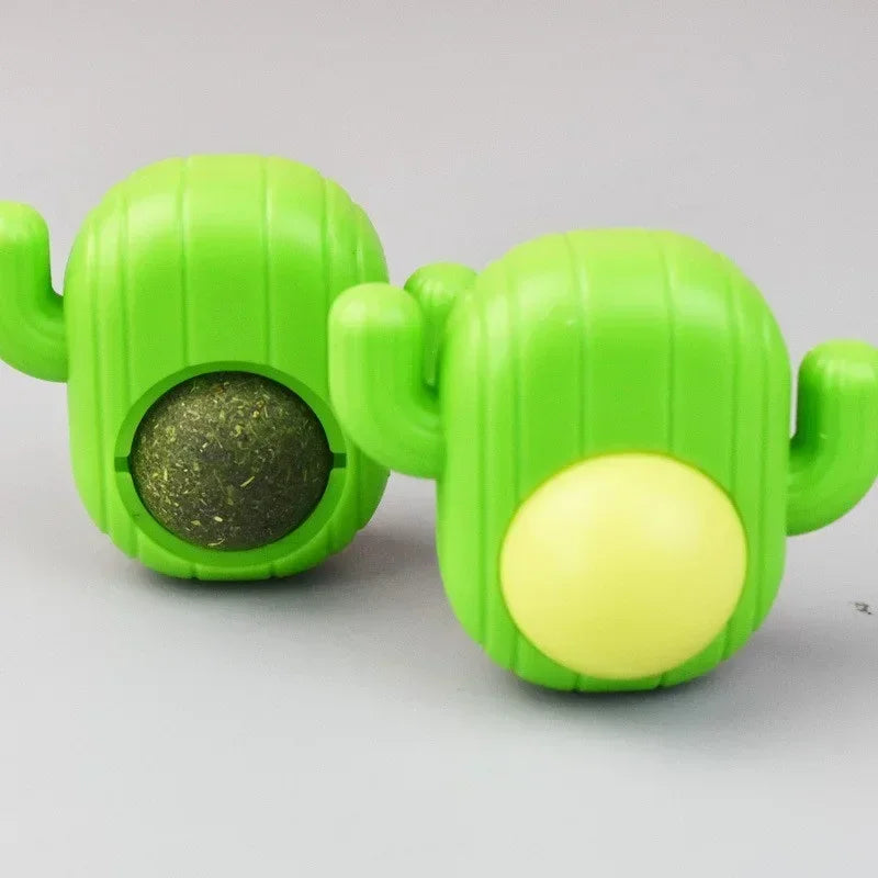 Cat Wall Stick-on Ball Toy Treats Healthy Digestion