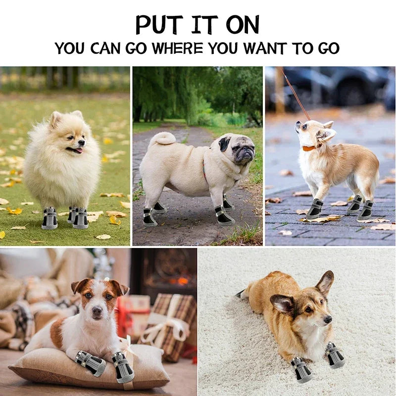 Non-slip Dog Shoes with Thick Plush Protection