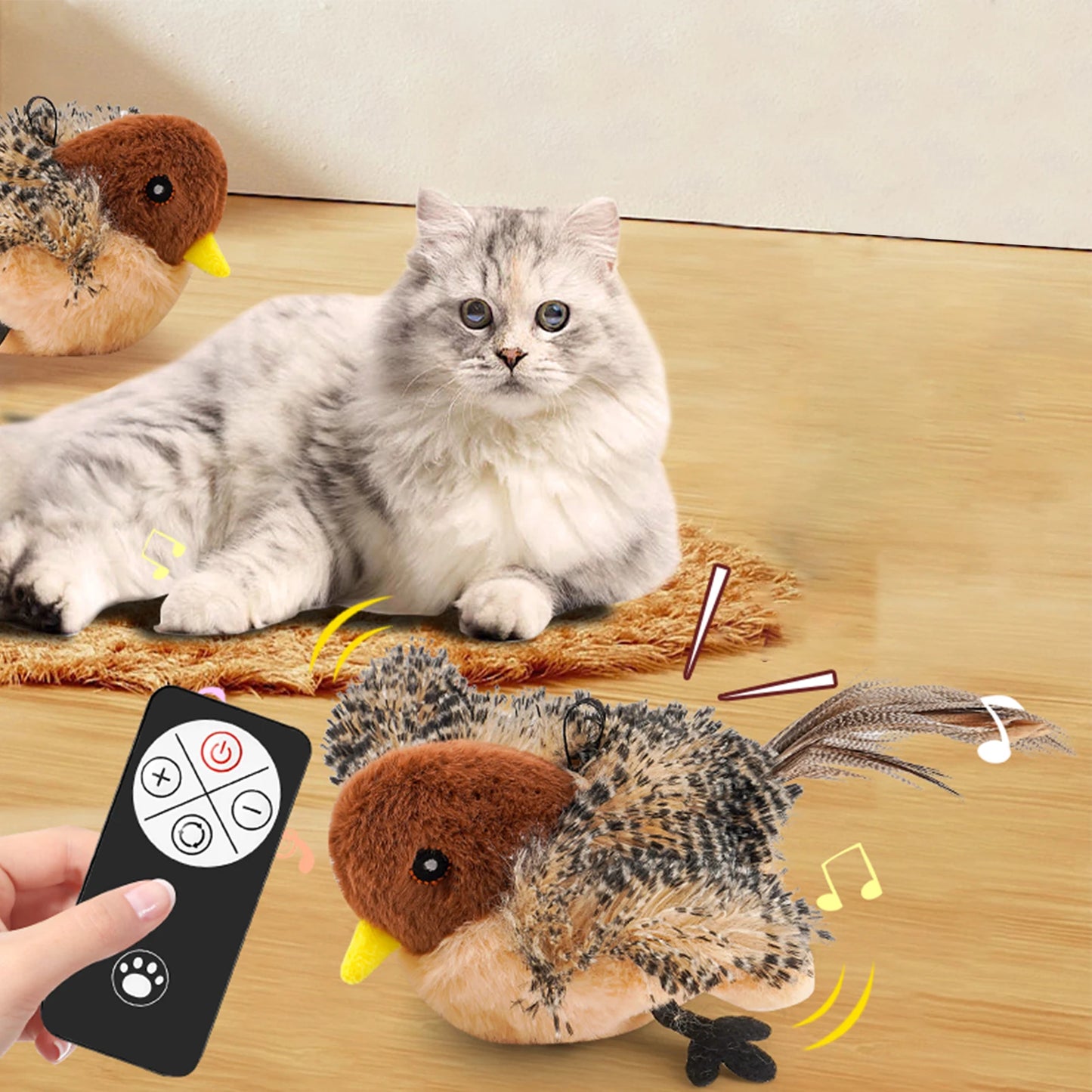 Remote Control Simulated Plush Chirping Cat Toy