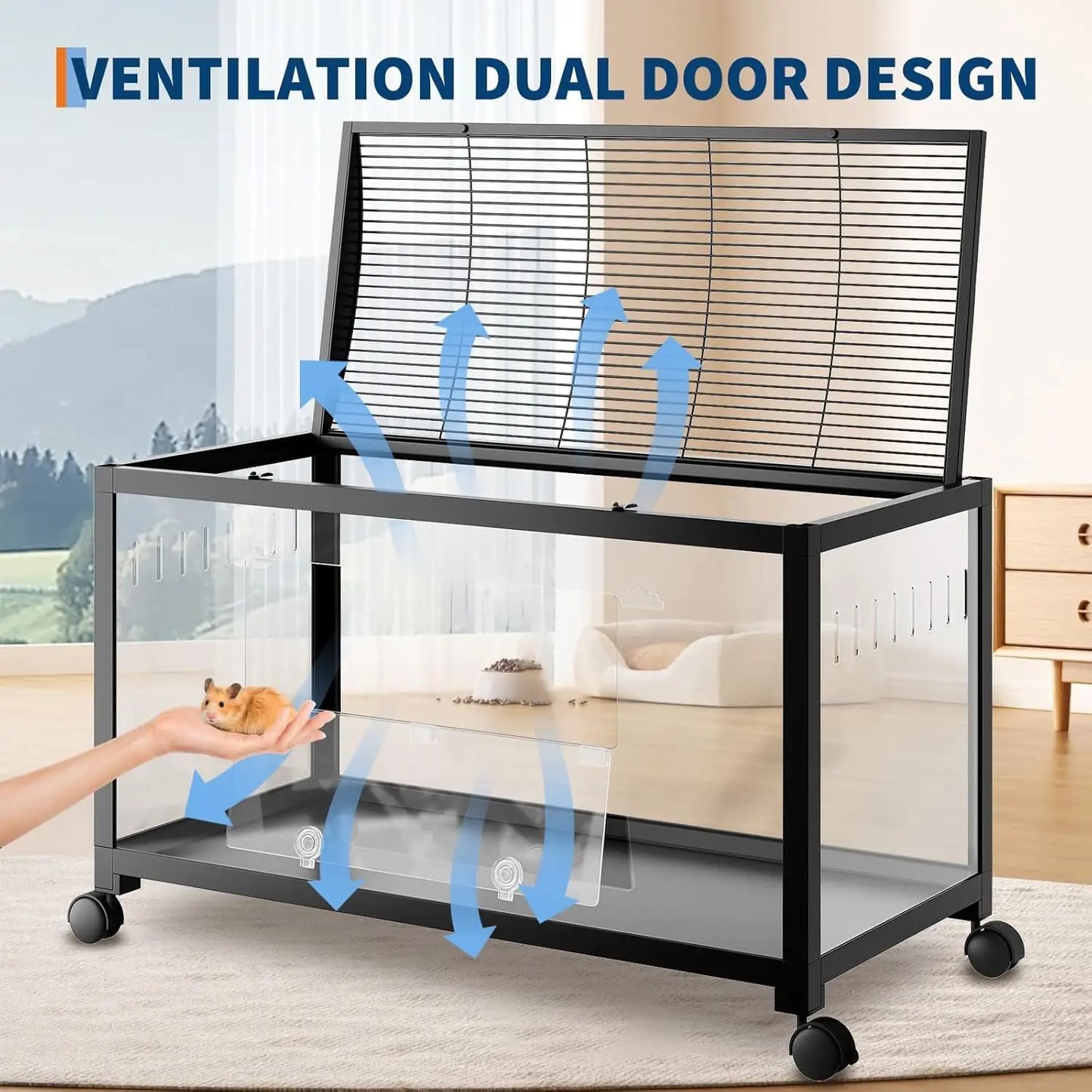Hamster/Rodent Cage with Wheels,