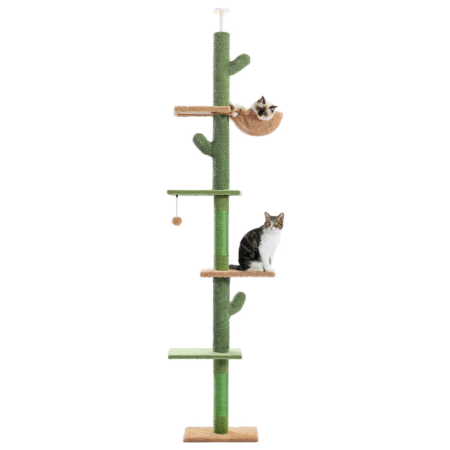 5-Tier Floor to Ceiling Cat Tower Cactus Climbing Tree