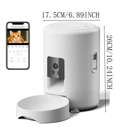 Smart automatic pet feeder with camera