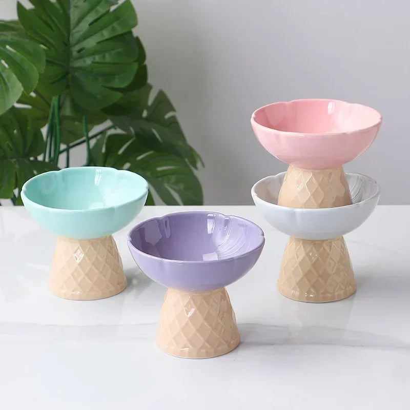 Raised and Tilted Pet Food and Water Bowl