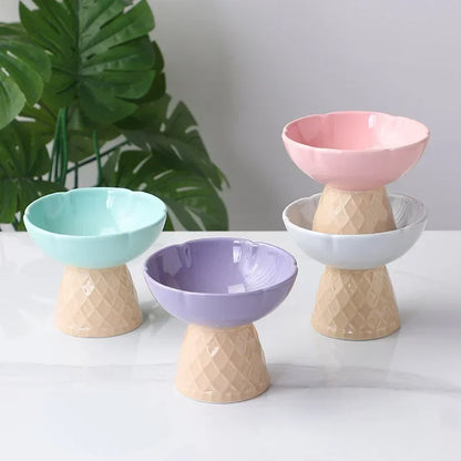 Raised and Tilted Pet Food and Water Bowl