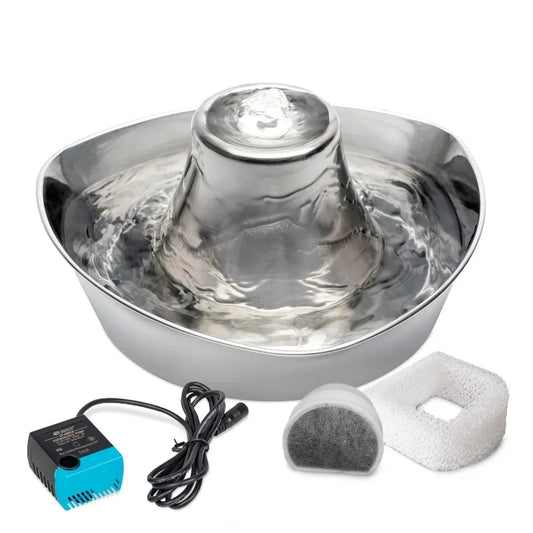 Stainless Pet Fountain, Automatic Dog and Cat Water Bowl,