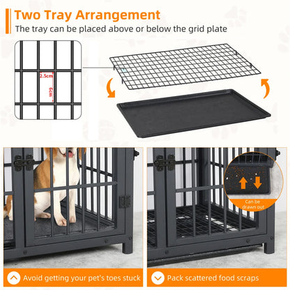 Large Wooden Dog Crate and Kennel End Table