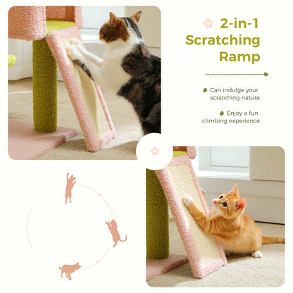 Flower Multi-Level Cat Tower with Sisal Covered Scratching Posts