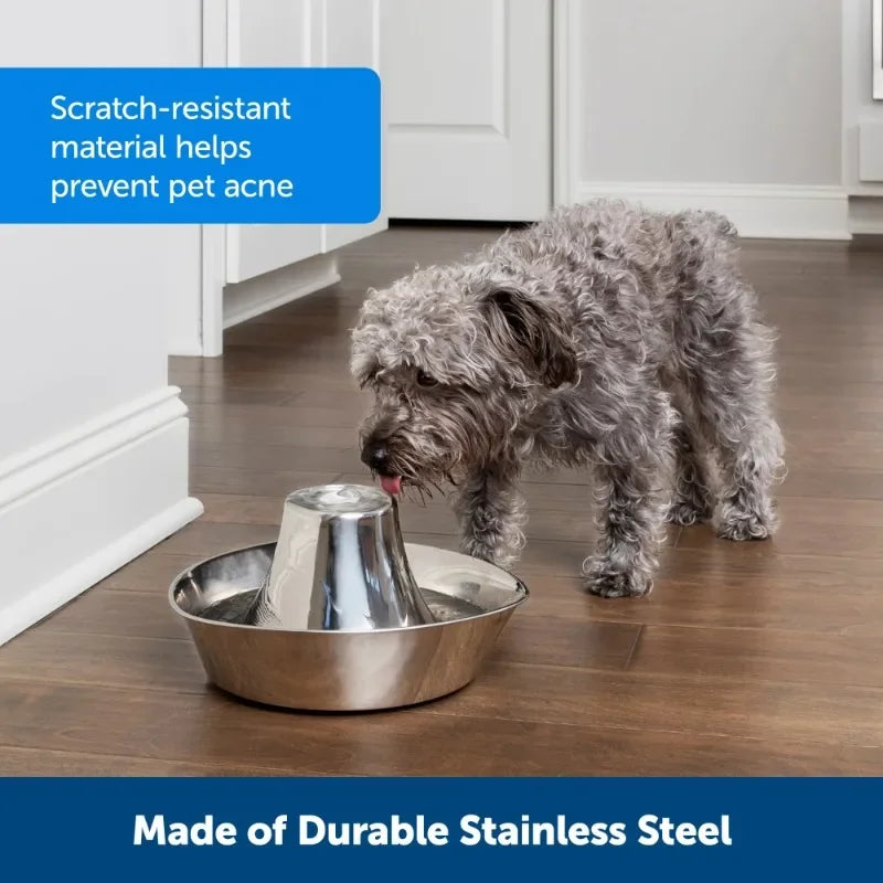 Stainless Pet Fountain, Automatic Dog and Cat Water Bowl,