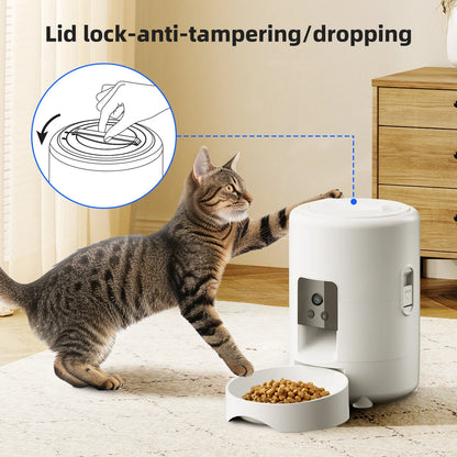 Smart automatic pet feeder with camera