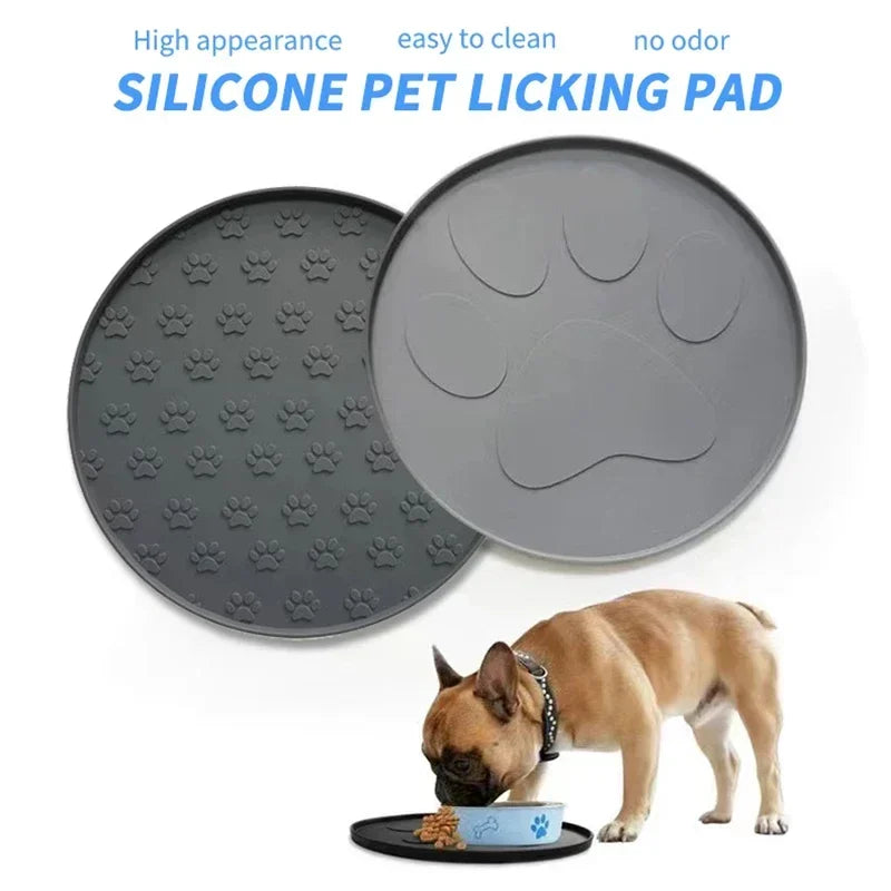 Coffee/pink/gray/black silicone pet meal and licking pad
