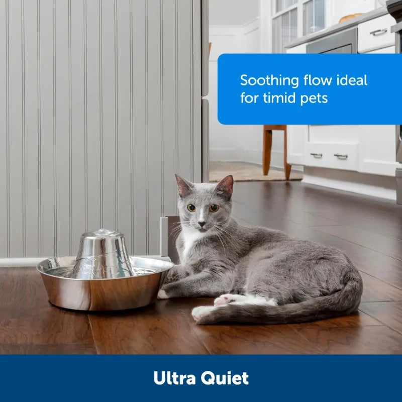 Stainless Pet Fountain, Automatic Dog and Cat Water Bowl,