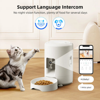 Smart automatic pet feeder with camera