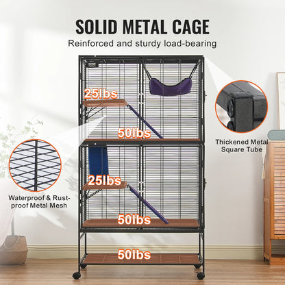 64.6" Rolling Metal Ferret Cage