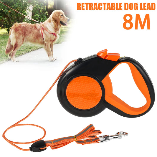 8M Retractable Dog Lead Heavy Duty Pet Walking Leash