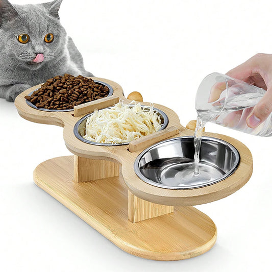 Stainless steel 3 in 1 food and water supply/tilt
