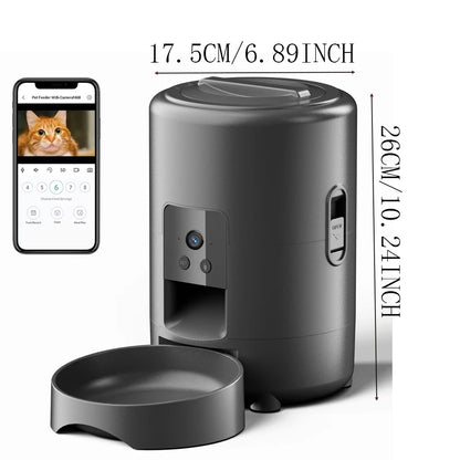 Smart automatic pet feeder with camera