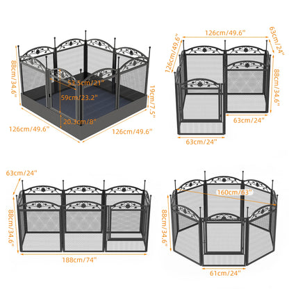 8 Panels  Heavy Duty Outdoor Indoor  Metal Fence For Dogs