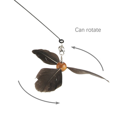 Rotating feather cat teaser toy