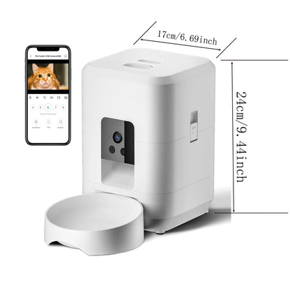 Smart automatic pet feeder with camera
