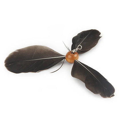 Rotating feather cat teaser toy
