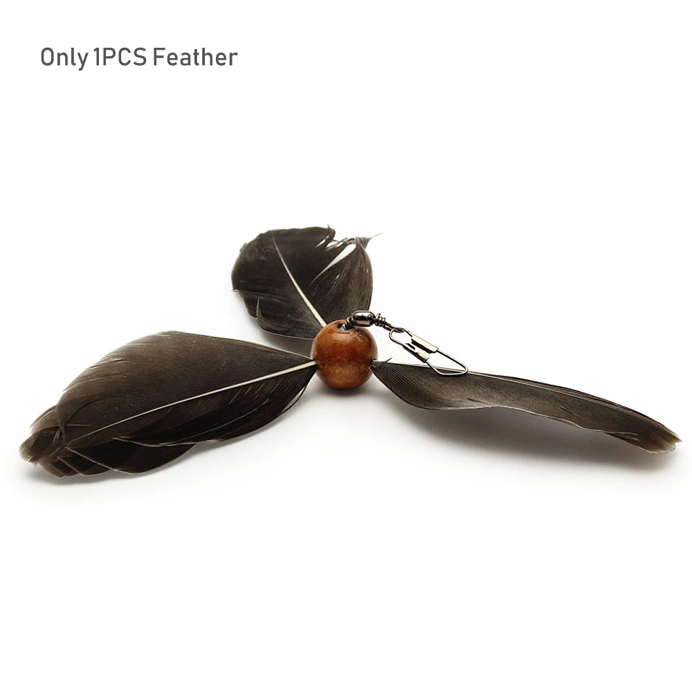 Rotating feather cat teaser toy