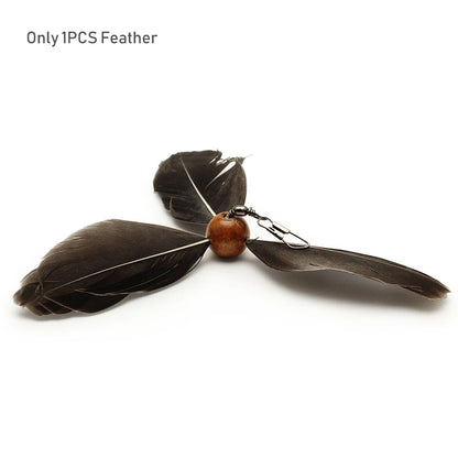 Rotating feather cat teaser toy