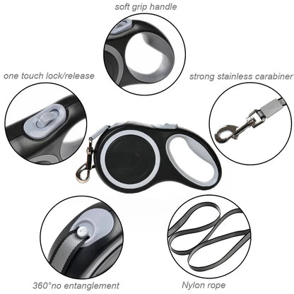 50kg Dog Leash Retractable Roulette Collar